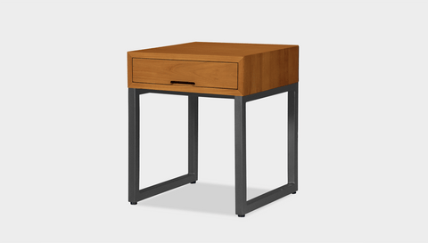 reddie-raw bedside table 45W x 45D x 55H *cm / Wood Teak~Natural / Metal~Grey Suzy Bedside Table High Square