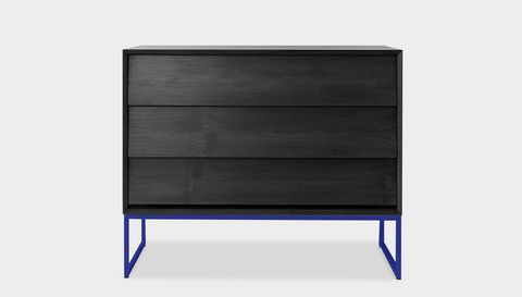 reddie-raw chest of drawers 110W x 50D x 90H *cm / Wood Teak~Black / Metal~Navy Suzy Chest Of Drawers