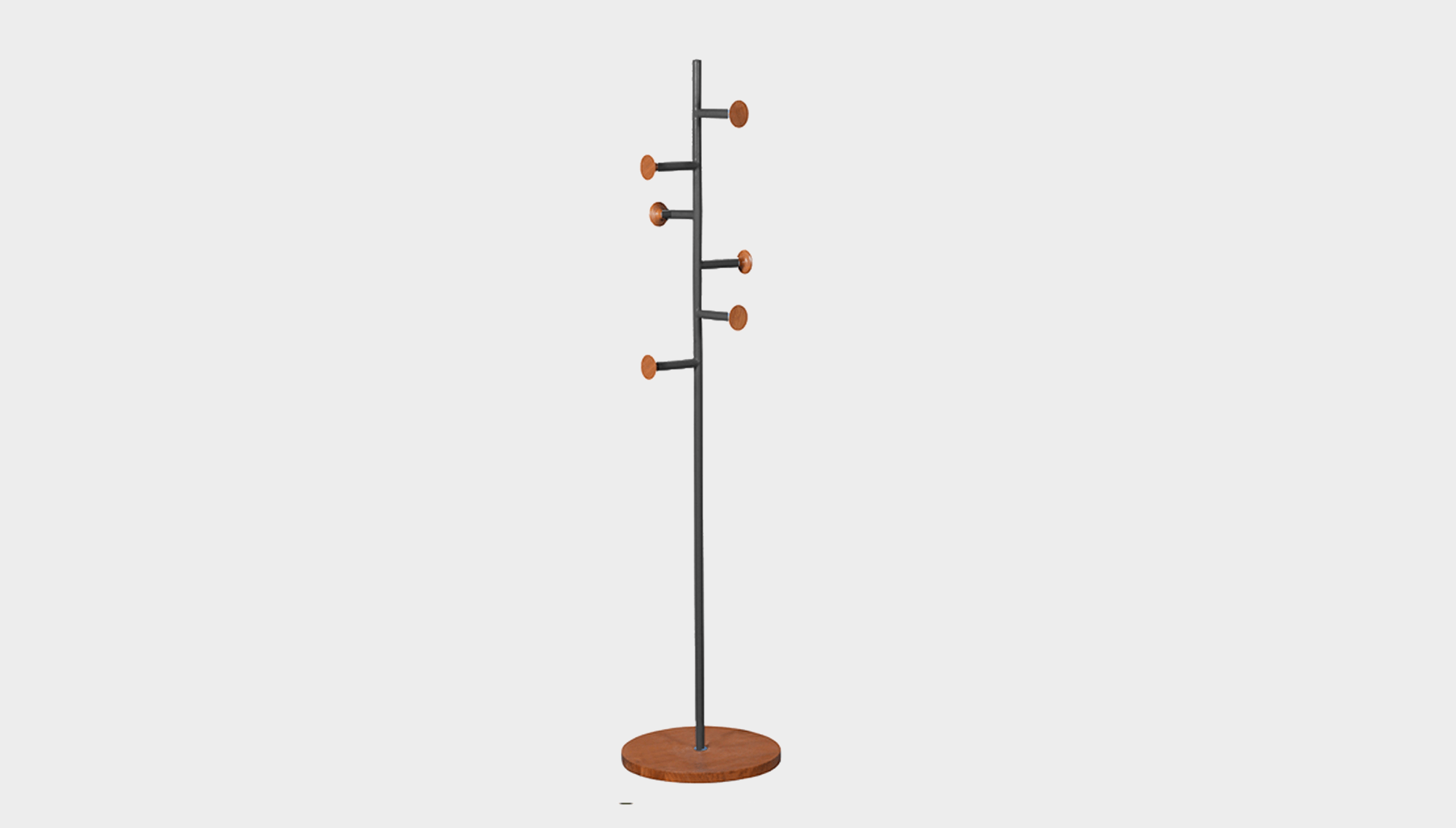 reddie-raw coat stand 40dia x 173H *cm / Wood Teak~Natural / Metal~Black Bob Coat Stand