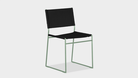 reddie-raw dining chair 47W x 50D x 82H *cm / Leather~Black / Metal~Mint Willy Sling Dining Chair