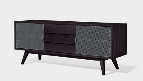 reddie-raw media unit 150W x 45D x 60H *cm / Wood Teak~Black / Metal~Grey Vinny Media Cabinet
