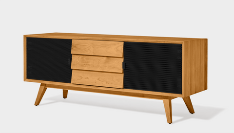 reddie-raw media unit 150W x 45D x 60H *cm / Wood Teak~Oak / Metal~Black Vinny Media Cabinet