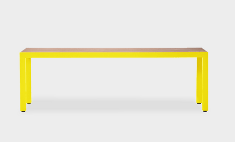 reddie-raw outdoor seating 140W x 35D x 45H *cm (Ideal for 160L table) / Wood Teak~Natural / Metal~Yellow Mimi Outdoor Bench