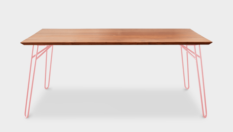 reddie-raw rectangular 160L x 90D x 75H *cm / Wood Teak~Natural / Metal~Pink Willy Dining Table - Wood