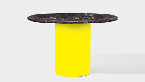 reddie-raw round 100dia x 75H *cm / Stone~Black Veined Marble / Metal~Yellow Dora Drum Table Round - Marble