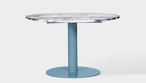reddie-raw round 100dia x 75H *cm / Stone~Calacatta Viola / Metal~Blue Bob Pedestal Table - Marble