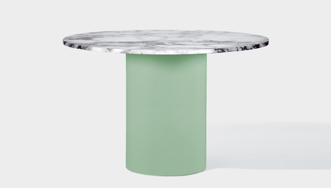 reddie-raw round 100dia x 75H *cm / Stone~Calacatta Viola / Metal~Mint Dora Drum Table Round - Marble
