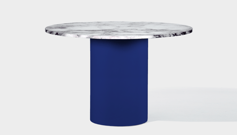 reddie-raw round 100dia x 75H *cm / Stone~Calacatta Viola / Metal~Navy Dora Drum Table Round - Marble