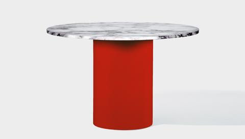 reddie-raw round 100dia x 75H *cm / Stone~Calacatta Viola / Metal~Red Dora Drum Table Round - Marble