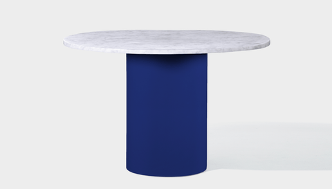 reddie-raw round 100dia x 75H *cm / Stone~White Veined Marble / Metal~Navy Dora Drum Table Round - Marble