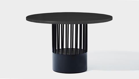 reddie-raw round 120dia x 75H *cm / Wood Teak~Black / Metal~Black Willy Cage Table - Wood