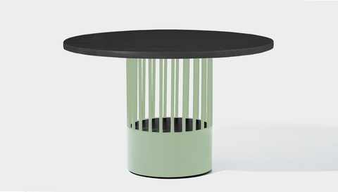 reddie-raw round 120dia x 75H *cm / Wood Teak~Black / Metal~Mint Willy Cage Table - Wood