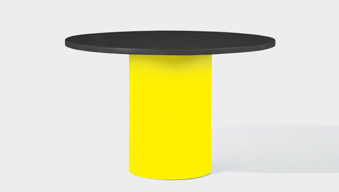reddie-raw round 120dia x 75H *cm / Wood Teak~Black / Metal~Yellow Dora Drum Table Round- Wood