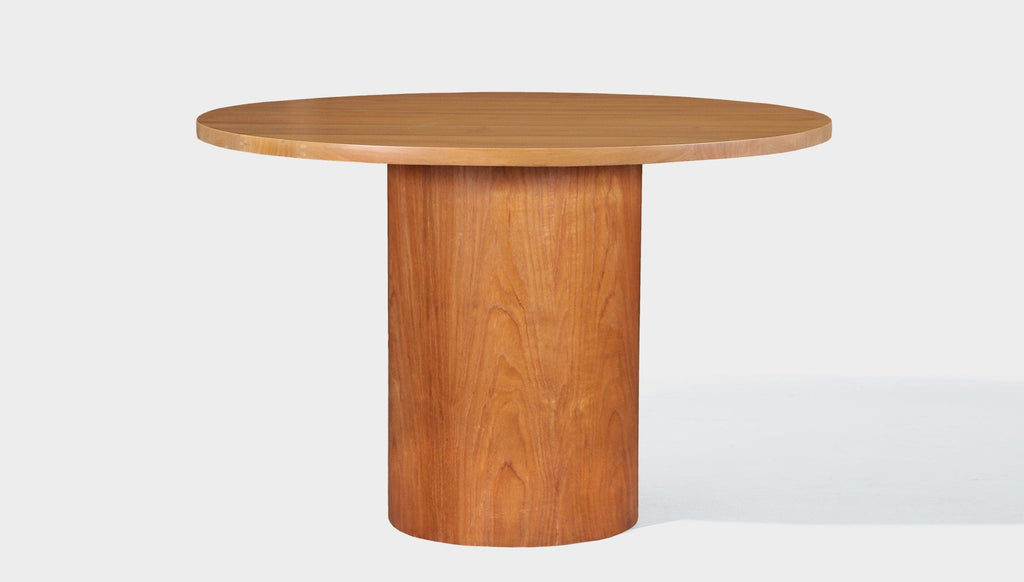 reddie-raw round 120dia x 75H *cm / Wood Teak~Natural / Wood Veneer~Teak Dora Drum Table Round- Wood