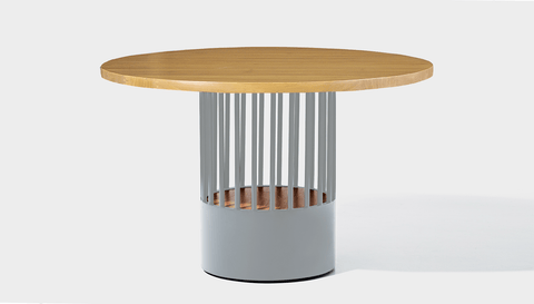 reddie-raw round 120dia x 75H *cm / Wood Teak~Oak / Metal~Grey Willy Cage Table - Wood