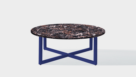reddie-raw round coffee table 90dia x 35H *cm / Stone~Black Veined Marble / Metal~Navy Suzy Coffee Table Round