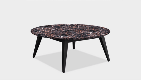 reddie-raw round coffee table 90dia x 35H *cm / Stone~Black Veined Marble / Wood Teak~Black Vinny Coffee Table Round