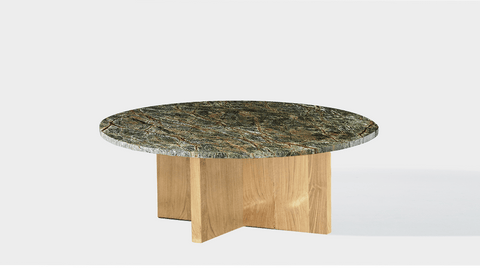 reddie-raw round coffee table 90dia x 35H *cm / Stone~Forest Green / Wood Teak~Oak Bob Coffee Table Round