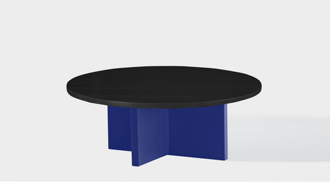 reddie-raw round coffee table 90dia x 35H *cm / Wood Teak~Black / Metal~Navy Bob Coffee Table Round