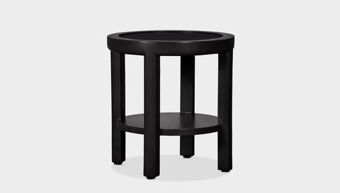reddie-raw round side table 45 dia x 45 H (*cm) / No Stone / Lacquer~Black Rita Side Table
