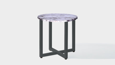reddie-raw round side table 45dia x 45H *cm / Stone~Calacatta Viola / Metal~Grey Suzy Side Table Round