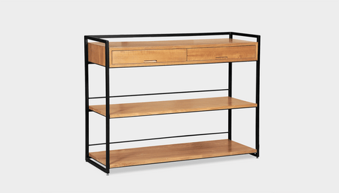 reddie-raw shelf 120W x 40D x 90H *cm / Wood Teak~Oak / Metal~Black Suzy Console Unit