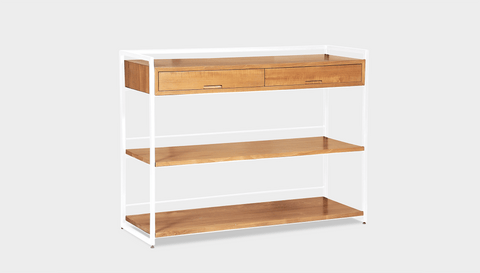 reddie-raw shelf 120W x 40D x 90H *cm / Wood Teak~Oak / Metal~White Suzy Console Unit
