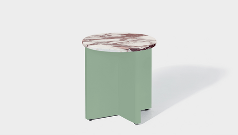 reddie-raw Side Table 45dia x 45H *cm / Stone~Calacatta Viola / Metal~Mint Bob Side Table Round