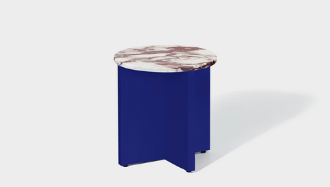 reddie-raw Side Table 45dia x 45H *cm / Stone~Calacatta Viola / Metal~Navy Bob Side Table Round