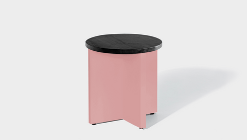 reddie-raw Side Table 45dia x 45H *cm / Wood Teak~Black / Metal~Pink Bob Side Table Round