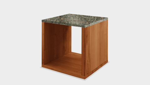 reddie-raw square side table 45W x 45D x 45H *cm / Stone~Forest Green / Wood Teak~Natural Bob Side Table Square