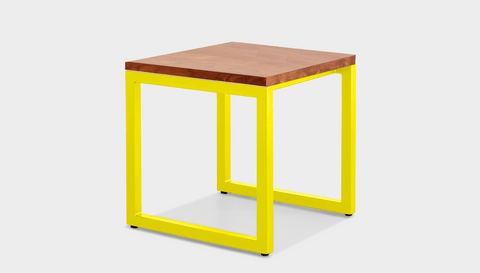 reddie-raw square side table 45W x 45D x 45H *cm / Wood Teak~Natural / Metal~Yellow Suzy Side Table Square