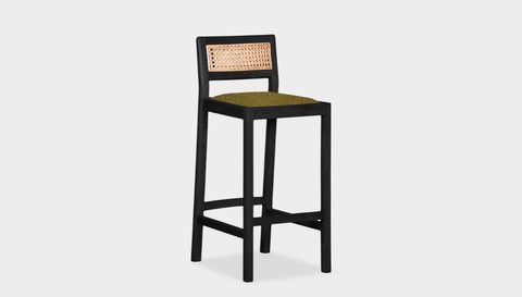 reddie-raw stool COUNTER 42W x 47D x 90 H (65H seat) / Wood Teak~Black / Fabric~Vienna Moss Rita Bar Stool