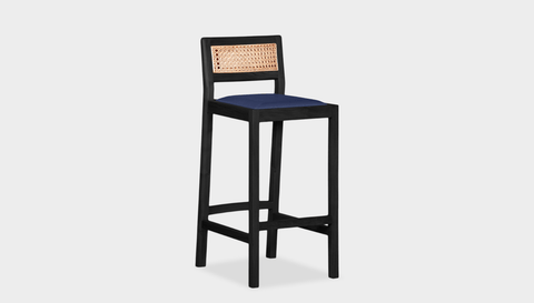 reddie-raw stool COUNTER 42W x 47D x 90 H (65H seat) / Wood Teak~Black / Leather~Navy Rita Bar Stool