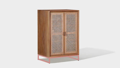 reddie-raw storage cupboard 60W x 45D x 90H *cm (no planter box) / Wood Teak~Natural / Metal~Pink NCW Storage Wood Unit with and without planter