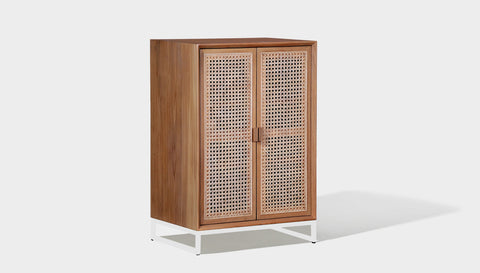 reddie-raw storage cupboard 60W x 45D x 90H *cm (no planter box) / Wood Teak~Natural / Metal~White NCW Storage Wood Unit with and without planter