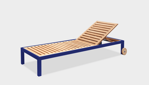 reddie-raw sun lounger 200W x 70D x 30H *cm / Wood Teak~Natural / Metal~Navy Suzy Outdoor Sun Lounger