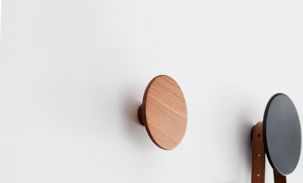 reddie-raw wall hooks 7dia x 4H *cm / Wood Teak~Natural Coin Wall Hook