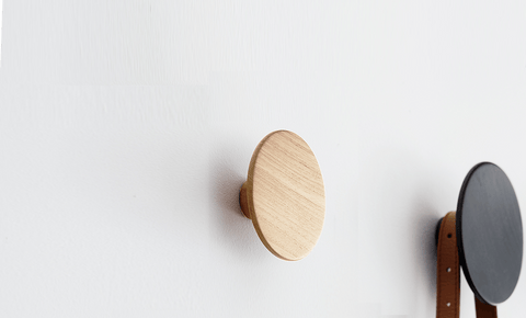 reddie-raw wall hooks 7dia x 4H *cm / Wood Teak~Oak Coin Wall Hook