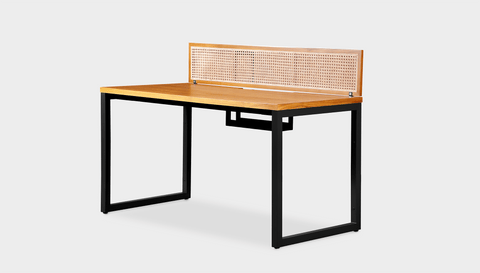 reddie-raw workstation (120 x 60 x 75 H) *cm (price incl. 25H screen & cable tray) / Wood-Veneer~Oak / Metal~Black NCW Single Workstation Desk