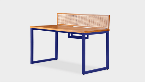 reddie-raw workstation (120 x 60 x 75 H) *cm (price incl. 25H screen & cable tray) / Wood-Veneer~Teak / Metal~Navy NCW Single Workstation Desk