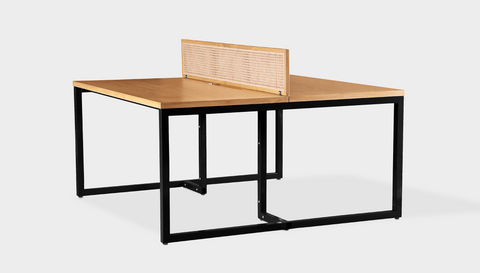 reddie-raw workstation 120W x 120D x 75H (+25H screen) *cm / Wood Veneer~Oak / Metal~Black NCW Double Workstation Desk